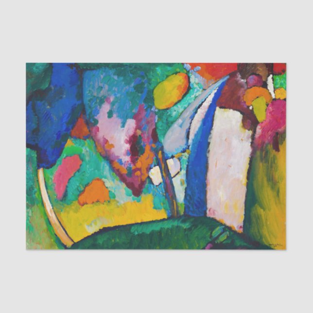 Papel De Seda The Waterfall, 1909, por Wassily Kandinsky (Frente )