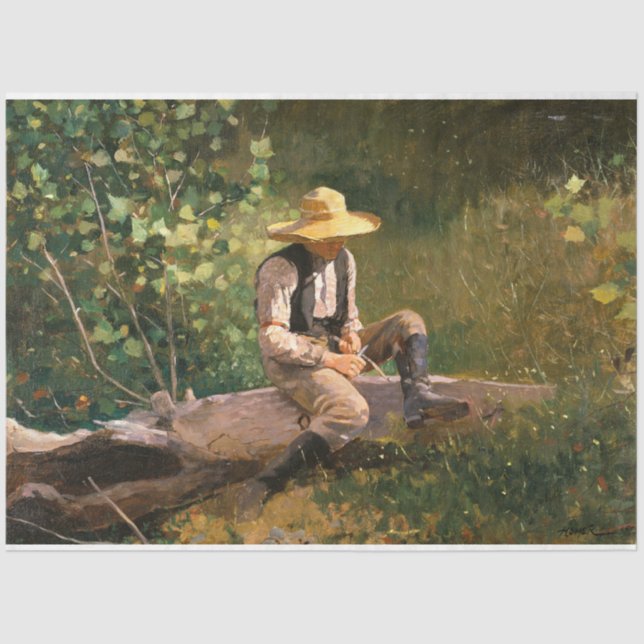 Papel De Seda The Whittling Boy (por Winslow Homer) (Frente )