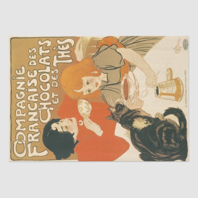 Papel De Seda Théophile Steinlen Compagnie Française Chocolate (Frente )