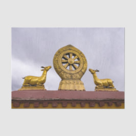 Papel De Seda Tibete, Lhasa - Roda Dharma no templo Jokhang