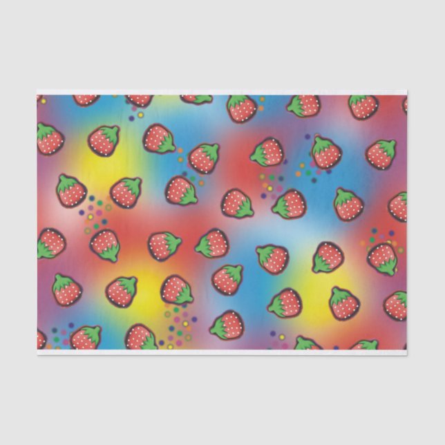 Papel De Seda Tie Dye Strawberry Fields (Frente )