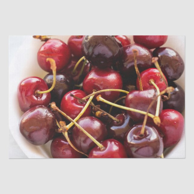 Papel De Seda tigela de cerejas (Frente )