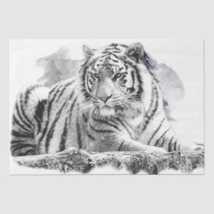 Papel De Seda Tiger Bengal White Snow