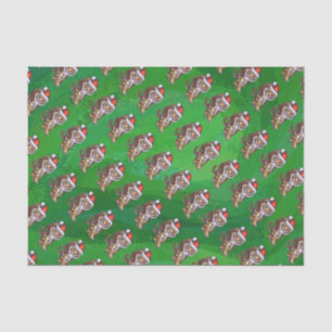 Papel De Seda Tiger Christmas On Green