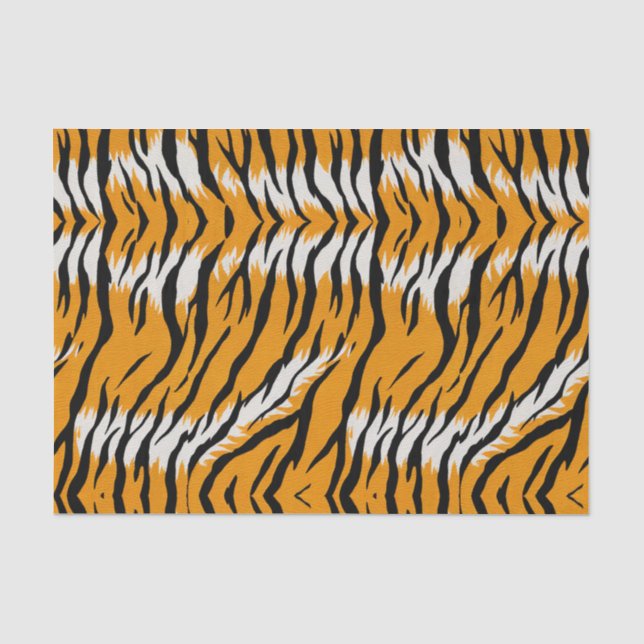 Papel De Seda Tiger Skin Animal Print Pattern Design (Frente )