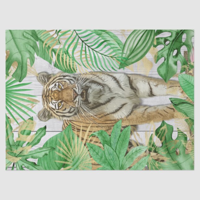 Papel De Seda Tiger Tropical Palm (Frente )