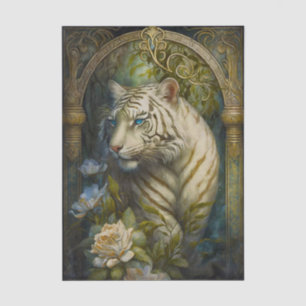 Papel De Seda Tigre Branco Art Nouveau