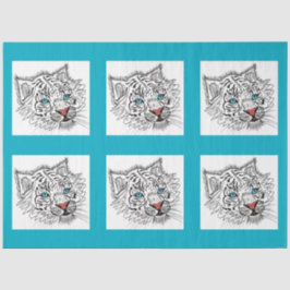 Papel De Seda Tigre de bebê de olhos azuis