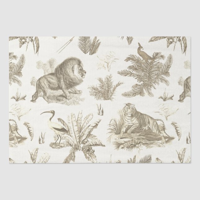 Papel De Seda Tigre de Leão Elegante Clássico (Frente )