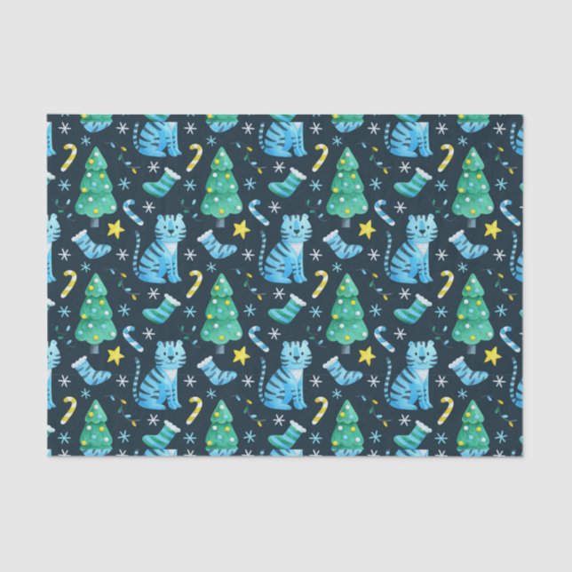 Papel De Seda Tigre de Natal (Frente )