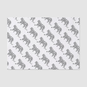 Papel De Seda Tigre de silicone preto e branco