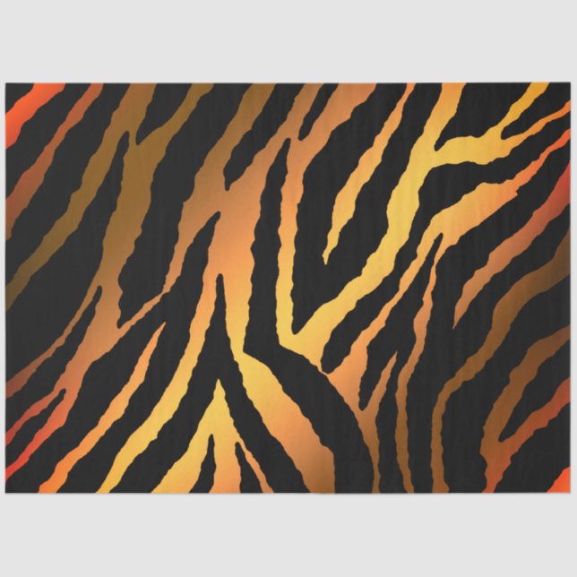 Papel De Seda Tigre Dourado Elegante (Frente )