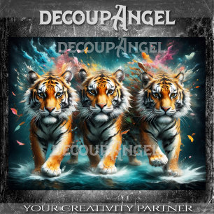 Papel De Seda Tigre em uma Dissociação Colorida de Explosão