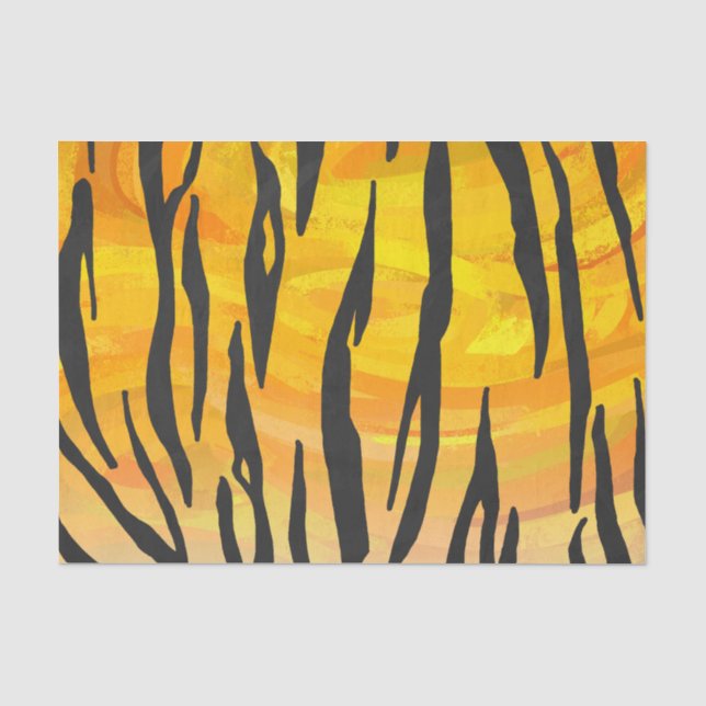 Papel De Seda Tigre Impressão de preto e laranja (Frente )
