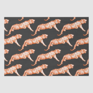 Papel De Seda Tigre Laranja Brilhante Moderno de Tendy