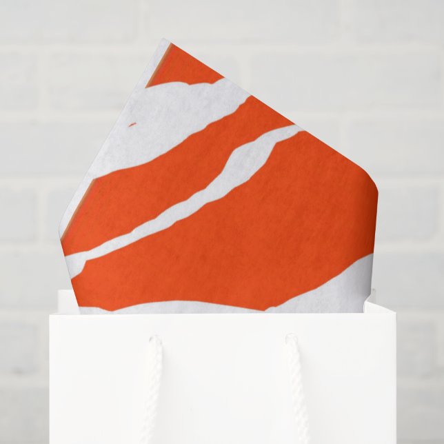 Papel De Seda Tigre MVB Design- Laranja e Branco (Sacola de presentes)