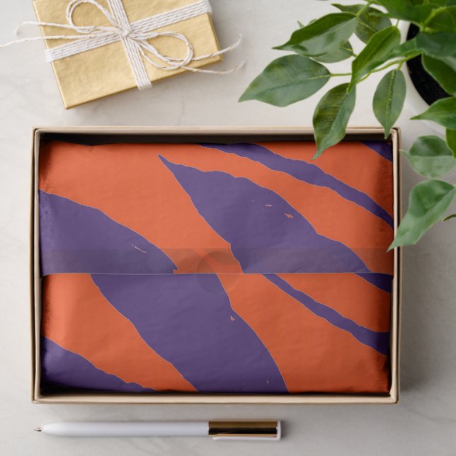 Papel De Seda Tigre MVB Design- Laranja e púrpura (Presente)