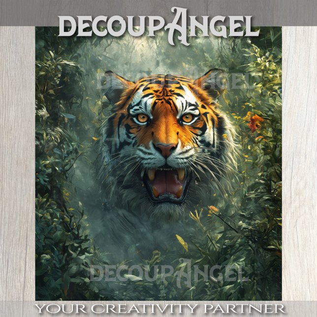 Papel De Seda Tigre na Selva - Decoupage - (Criador carregado)