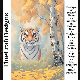Papel De Seda Tigre Real Poderoso, Olhar Intenso CB2 Decoupage