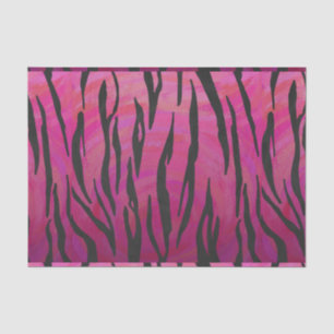 Papel De Seda Tigre, rosa quente e Impressão preto