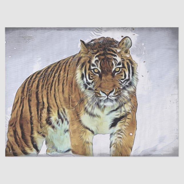 Papel De Seda Tigre Siberiano (Frente )