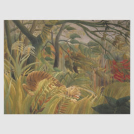 Papel De Seda Tigre surpreendido em uma tempestade tropical