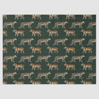 Papel De Seda Tigres e Leopardos na Decoupage Verde