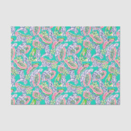 Papel De Seda Tigres e Papaias da Impressão de Palma de Pré-Disp