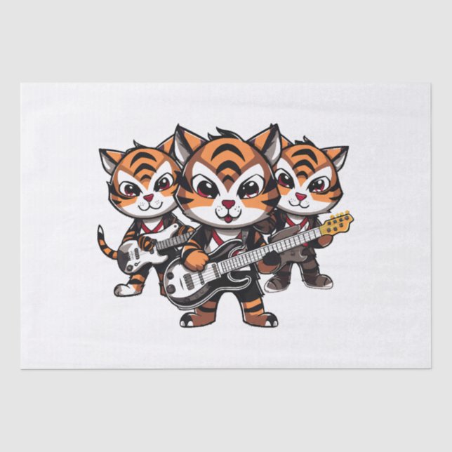Papel De Seda Tigres Tocar Banda (Frente )