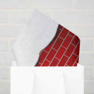 Papel De Seda Tijolo Vermelho com Deriva de Neve