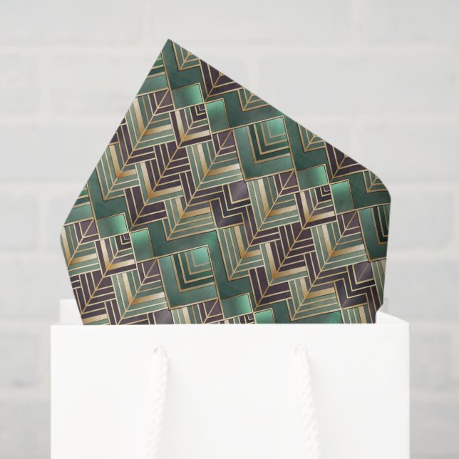 Papel De Seda Tiled Art Deco pattern  (Sacola de presentes)