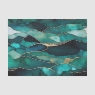 Papel De Seda Tinta Abstrato de Profundidade do Oceano