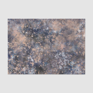 Papel De Seda Tinta Azul e Dourado Rosa com Salpicos Abstrato Gl