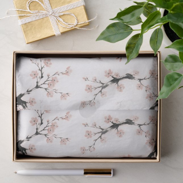 Papel De Seda Tinta Sumi-E | Flor de Cerejeira | (Presente)
