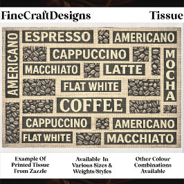 Papel De Seda Tipografia Amante de Café em Fazenda DC2 Decoupage