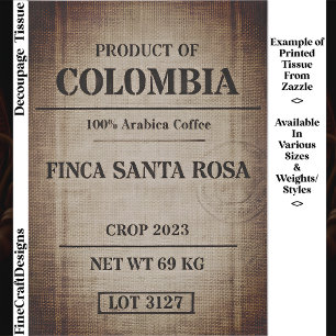 Papel De Seda Tipografia de Saco de Café Envelhecido Design FC9