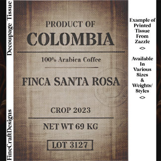 Papel De Seda Tipografia de Saco de Café Envelhecido Design FC9