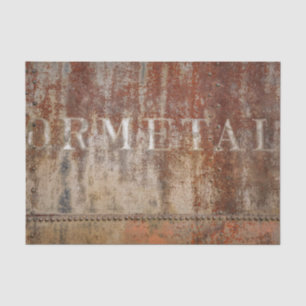 Papel De Seda Tipografia de Trem com Textura Marrom Rústica Vint