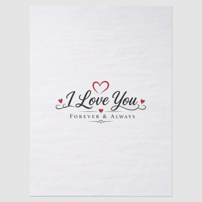 Papel De Seda Tipografia Eu Te Amo Design (Frente )