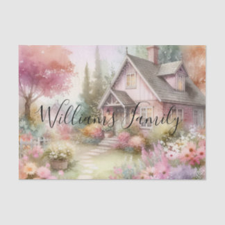 Papel De Seda Tipografia Queda Cottage Floral Watercolor