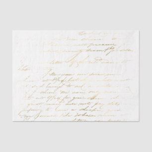 Papel De Seda Tipografia Vintage Dourada