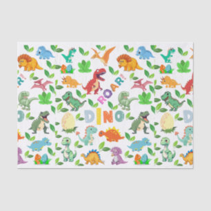 Papel De Seda Tipos bonitos de dinossauros sem costura