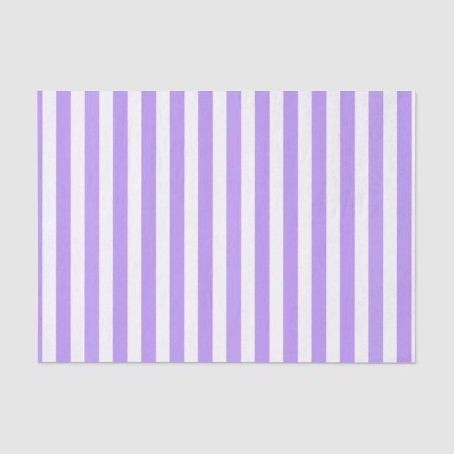 Papel De Seda Tiras de doces, púrpuras e brancas (Frente )