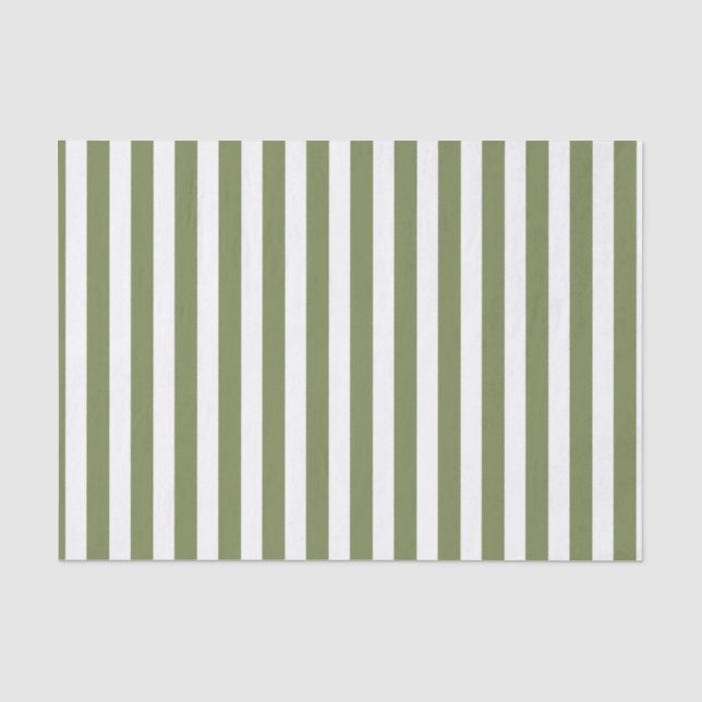 Papel De Seda Tiras de doces, verdes e brancas, de oliveira (Frente )