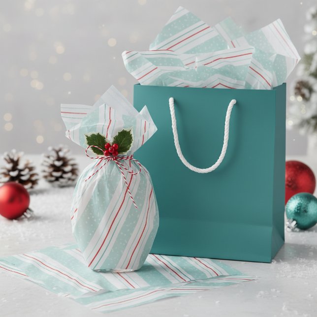 Papel De Seda Tiras de Natal Magia e Maravilha em Verde-Menta ID (Criador carregado)
