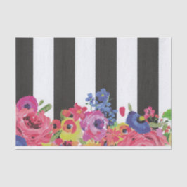 Papel De Seda Tiras de pinos vibrantes coloridas Colagem floral