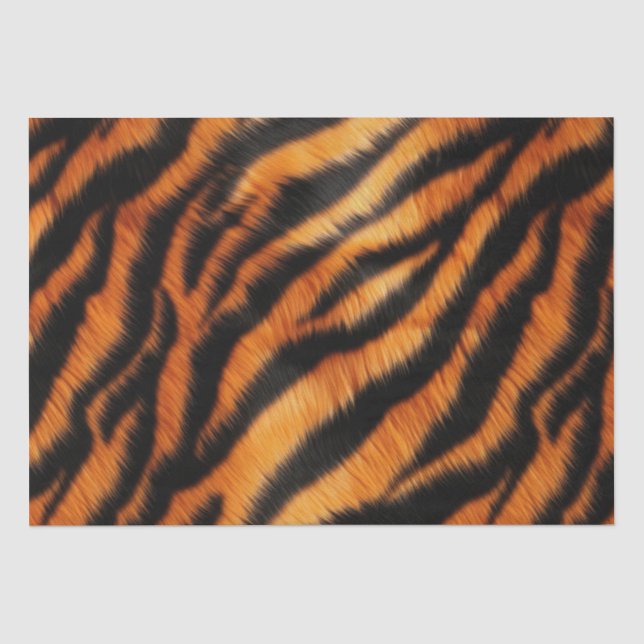Papel De Seda Tiras de Tigre Preto Laranja (Frente )