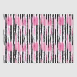 Papel De Seda Tiras de Zebra Negra Branca, Rosa-Rosa