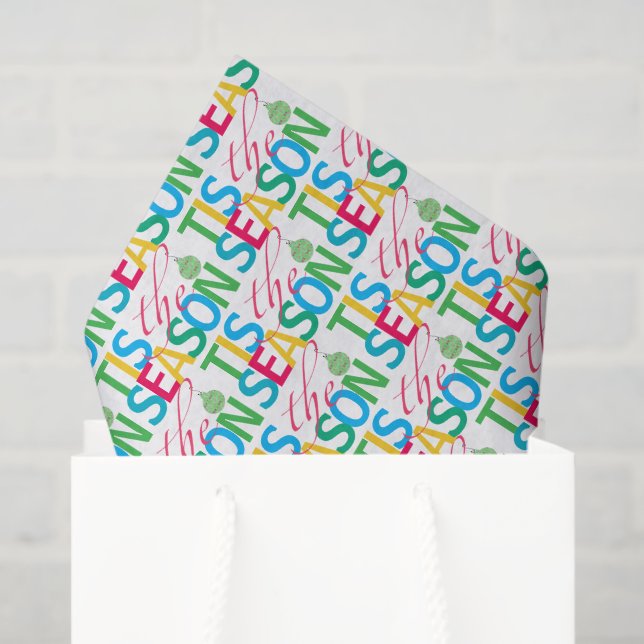 Papel De Seda Tis the Season Holiday Tissue Paper (Sacola de presentes)