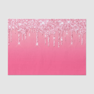 Papel De Seda Tissu Brilho Pink Chic Glitter Gota Menina Tendênc